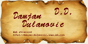 Damjan Dulanović vizit kartica